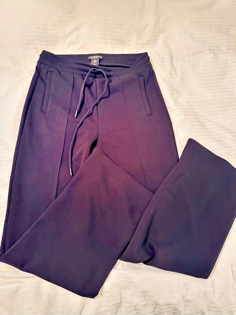 Christian Siriano New York Pull-On Ponte Wide-Leg Pants Black Size M